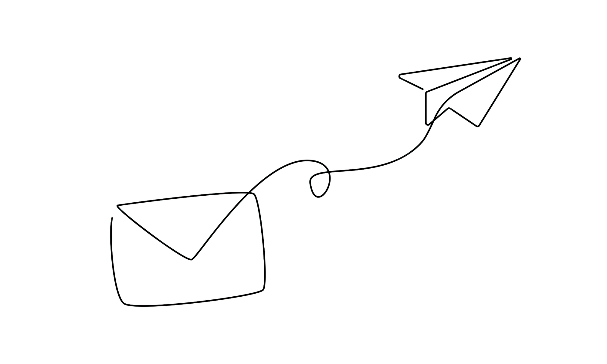 Paper plane and envelope